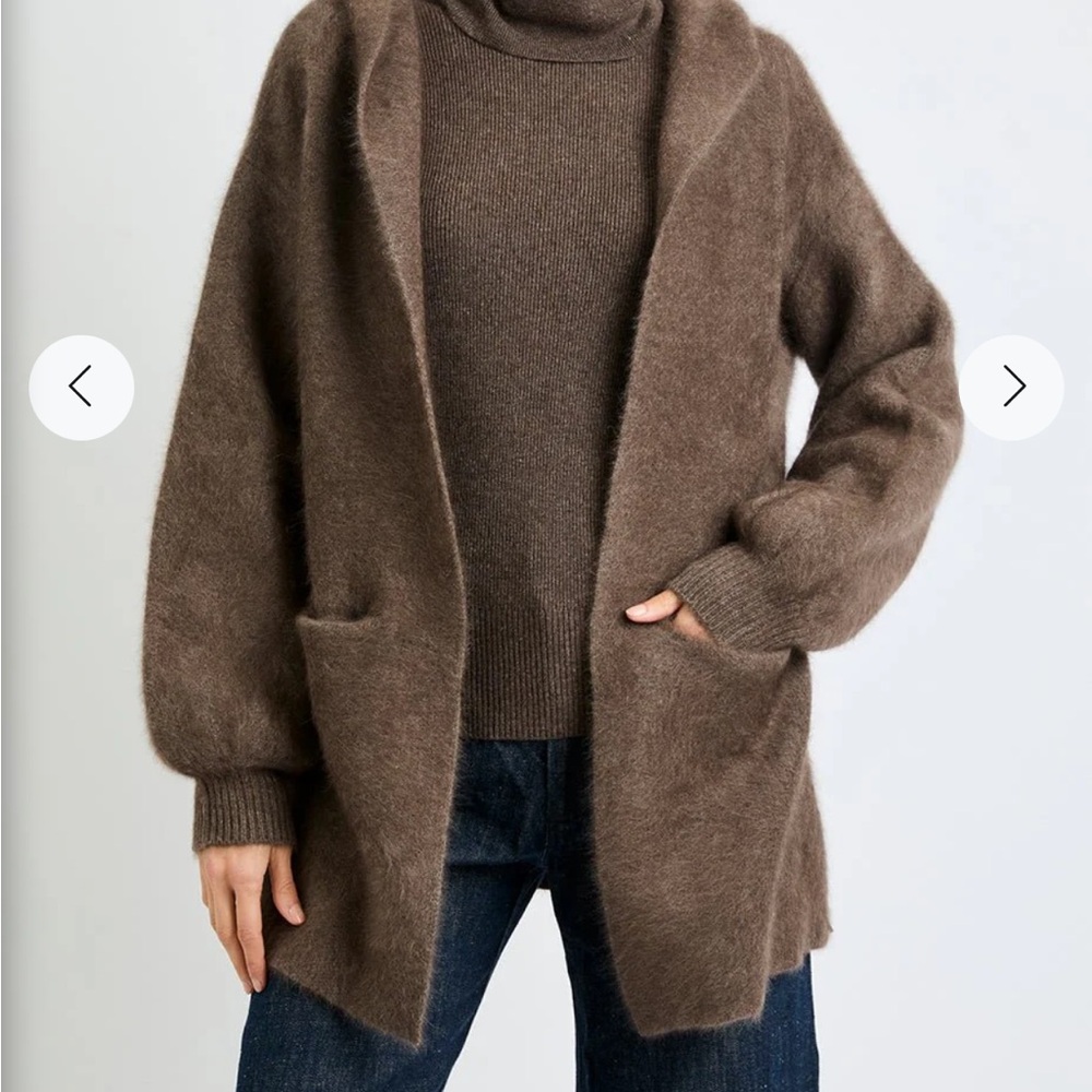 +Beryll Vivi Cashmere Cropped Hooded Coat in Black – NWT, One Size $790
